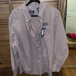 CHAPS plaid long sleeve button down